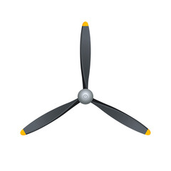 Plane blade propeller, vector airplane wood engine logo icon. Aircraft propeller fan © kolonko