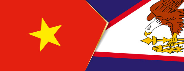 Vietnam and American Samoa flags, two vector flags.