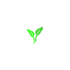 SIMPLE GREEN LEAVE (S) LOGO, SIGN, SYMBOL ART ON WHITE