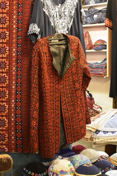 Typical Palestinian clothes, hand embroidered, Shuk, Jerusalem old city