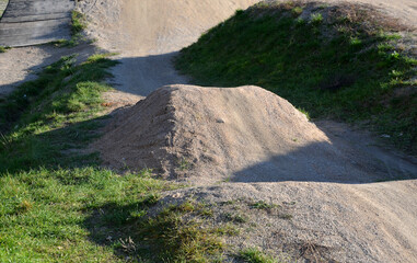 racing atrium bmx track for imported riders with undulating terrain tilted track with turns and...