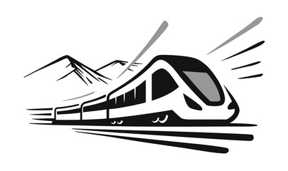modern high speed train emblem © bioraven