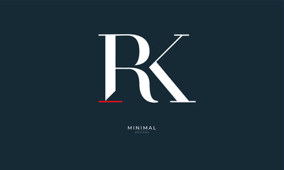 Alphabet letter icon logo RK