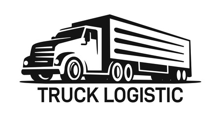 Big Truck logo template for you design in black color