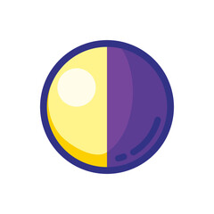 half moon. Flat style. Space science astronomy icon symbol. Vector Illustration.