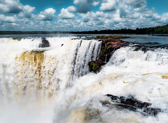waterfall on the river iguazu falls 