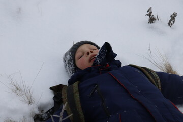 woman in winter forest
