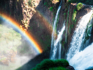 waterfall and rainbow