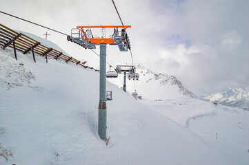 Cable car in ski resort Ski Arlberg 