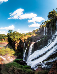 waterfall in the mountains iguazu falls 