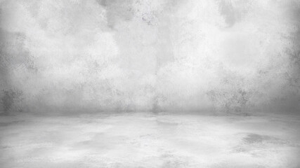 Concrete wall white color for background. Old grunge textures with scratches and cracks. White painted cement wall texture.