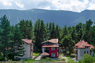Fototapeta na wymiar Part of a mountain holiday base in Rila Mountain, Bulgaria 