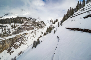 Fototapeta premium Ski slope in ski area Arlberg