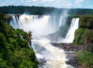 Naklejka premium waterfall in park iguazu falls 
