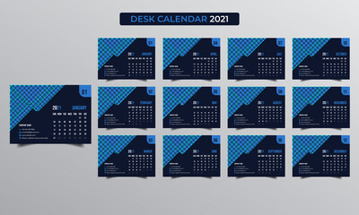 Creative desk calendar 2021 template