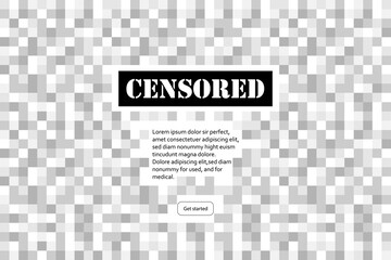 Pixel censored sign, black censor bar concept icon isolated on white background.