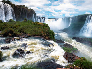 waterfall in the mountains iguazu falls 