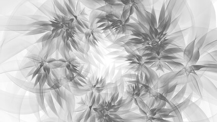 3D illustration of abstract fractal for creative design looks like grass ornate.