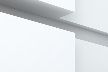 Abstract white architectural background, 3d render