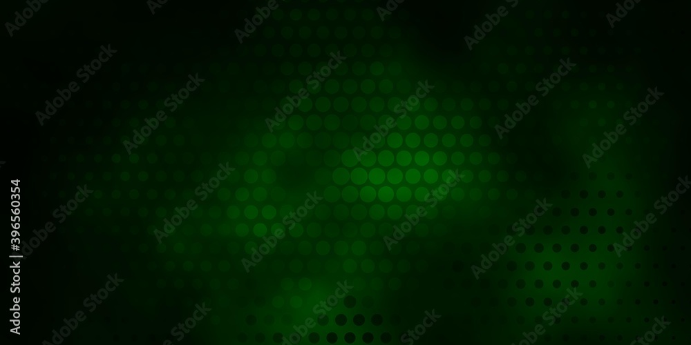 Wall mural dark green vector pattern with spheres.