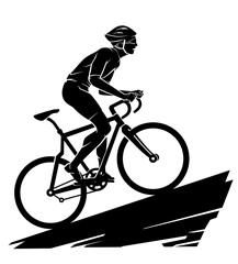 Bicycle Riding Uphill, Outdoor Silhouette
