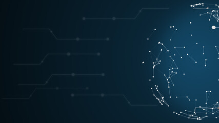 Blue futuristic background with planet Earth 3d rendering.