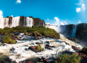 waterfall in park iguazu falls 