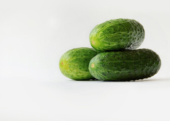Fresh green cucumber close up