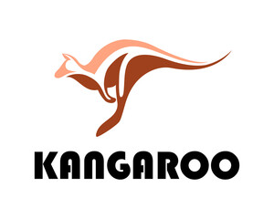 line art Vector illustration on a white background of a kangaroo. Suitable for making logo.	