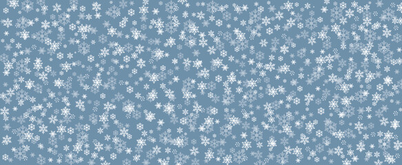 christmas winter blue background with snowflakes