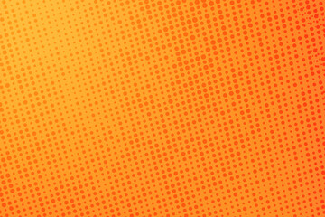 Pop art colorful comics book magazine cover. Polka dots orange and yellow background. Cartoon funny retro pattern. Vector halftone illustration. 90-s style. Template design for poster, card, flyer.