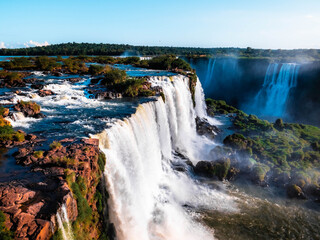 waterfall in park iguazu falls 