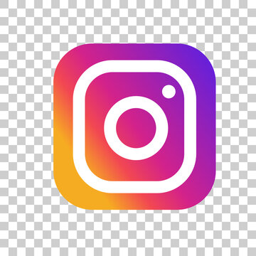 gradient instagram logo on a transparent background, vector editorial	