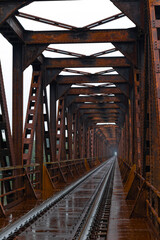 train bridge in the rain
