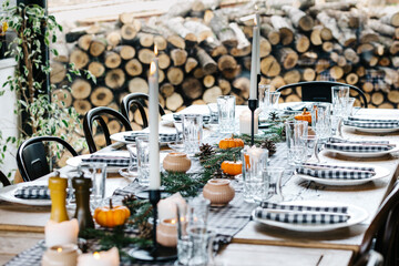 Countryside table design for indoor for breakfast and dinner