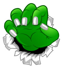An illustration of a monster claw cartoon hand