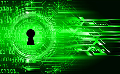 Closed Padlock on digital background, cyber security