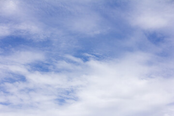 Clear blue color sky with white cloud background