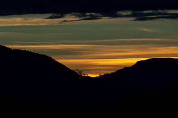 mountain landscape at sunset
