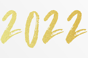 2022 - happy new year 2022 gold glitter