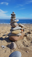 Stone figure on the beach