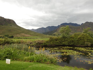 landscape with lake and mountains