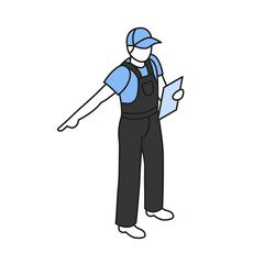Fototapeta premium Male Worker Icon