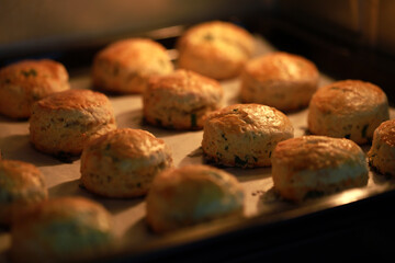 Scones Baking In Oven