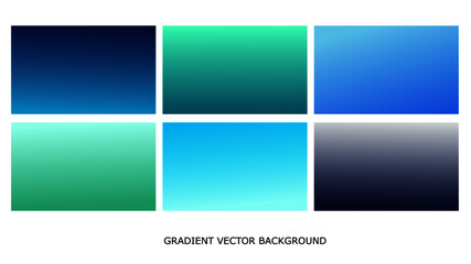 Gradient blue color vector background set. Abstract light to dark blue and azure colors simple various gradients set, trendy editable web design template, wallpaper, poster, flyer, banner or brochure