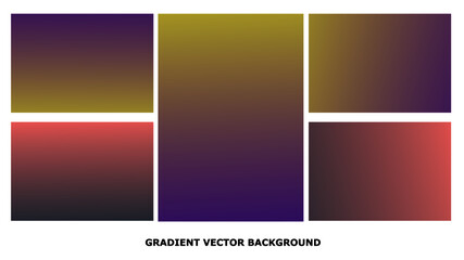 Gradient vector background pastel colors abstract  set. Minimalist multicolor gradient design of dark grey, violet, yellow and pink color mesh, creative trendy backdrop collection