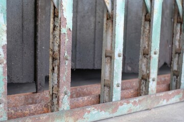 close-up rusty old iron door