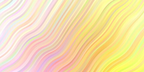 Light Pink, Yellow vector background with curves.