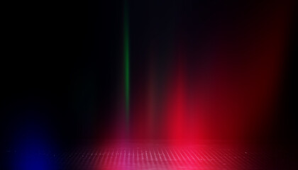 Neon abstract light rays on a dark background. Light effect, laser show, surface reflection. Ultraviolet radiation, nightclub. 3d illustration