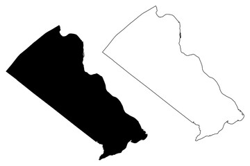 Bucks County, Commonwealth of Pennsylvania (U.S. county, United States of America, USA, U.S., US) map vector illustration, scribble sketch Bucks map